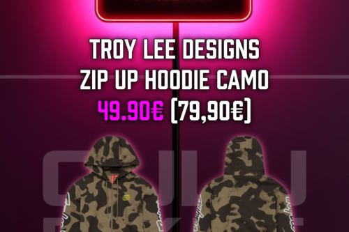 Troy Lee Designs Zip Up Hoodie Branded Olive Camo