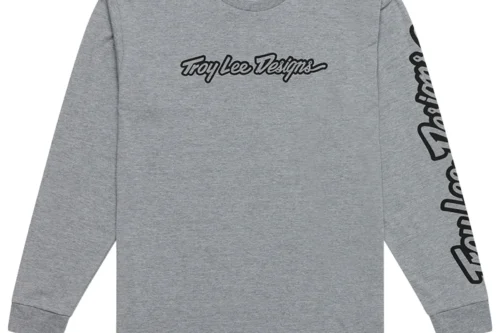 Troy Lee Designs Long Sleeve Tee Signature Gray Heather