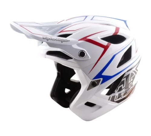 TLD Stage Stunt Helmet, Pinstripe White
